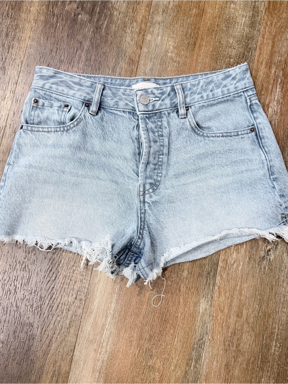 PacSun Light Blue Distressed Denim Cutoff Shorts